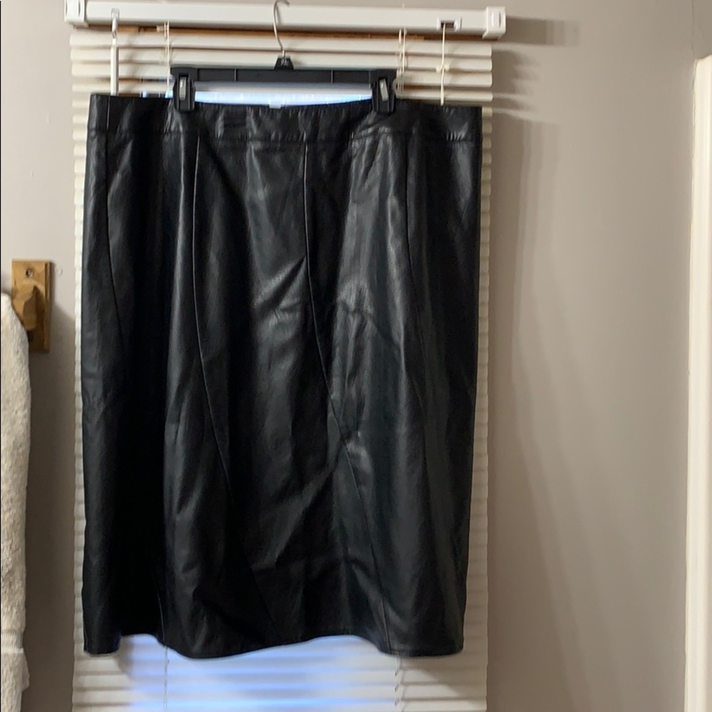 Faux Leather A Line Skirt